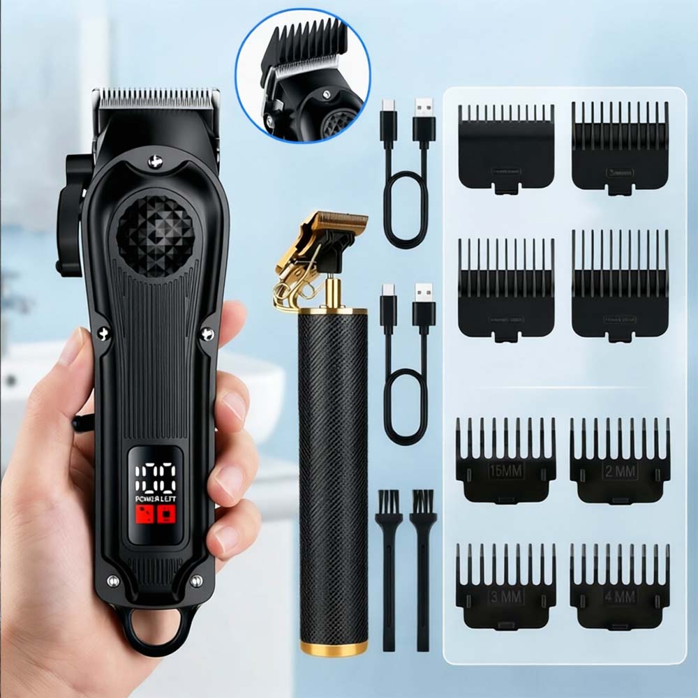 Men'S Grooming Gift Set - Cortadora de Pelo Profesional con Pantalla