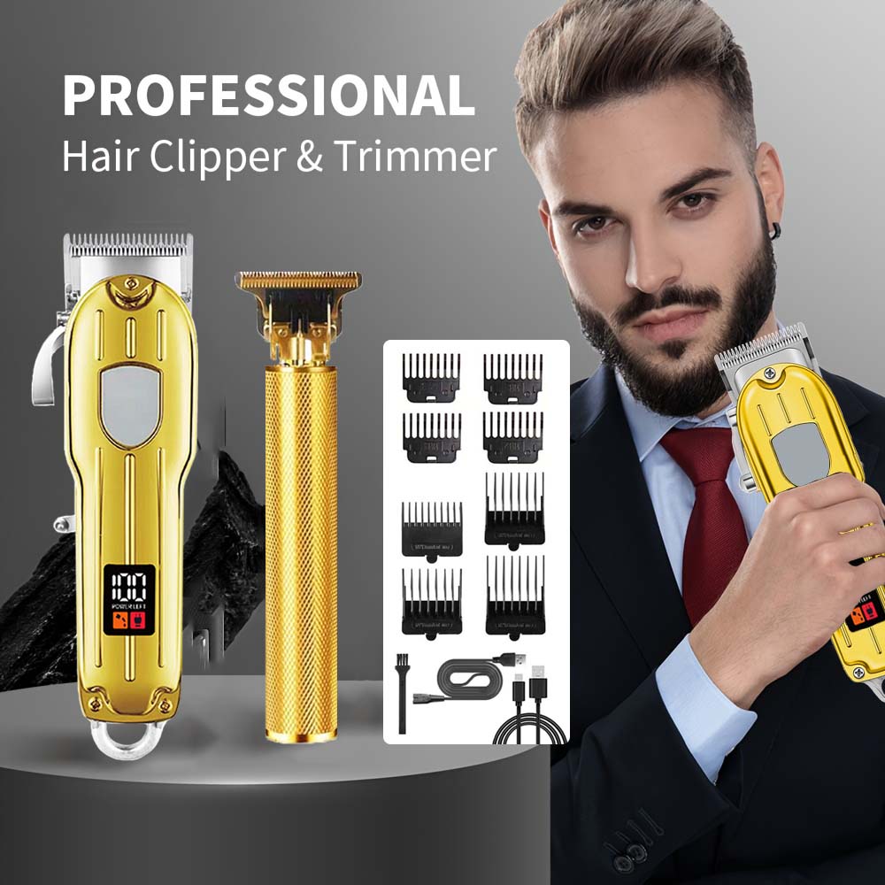 Men'S Grooming Electric Trimmer - Juego de cortapelos eléctrico 2 en