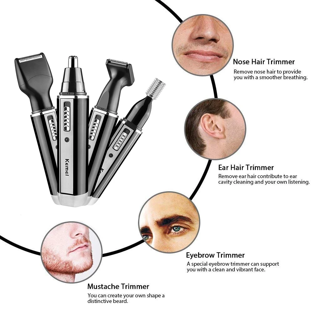 Recortador Kemei 4 en 1 para h - Men'S Grooming Electric Trimmer reseña y precio