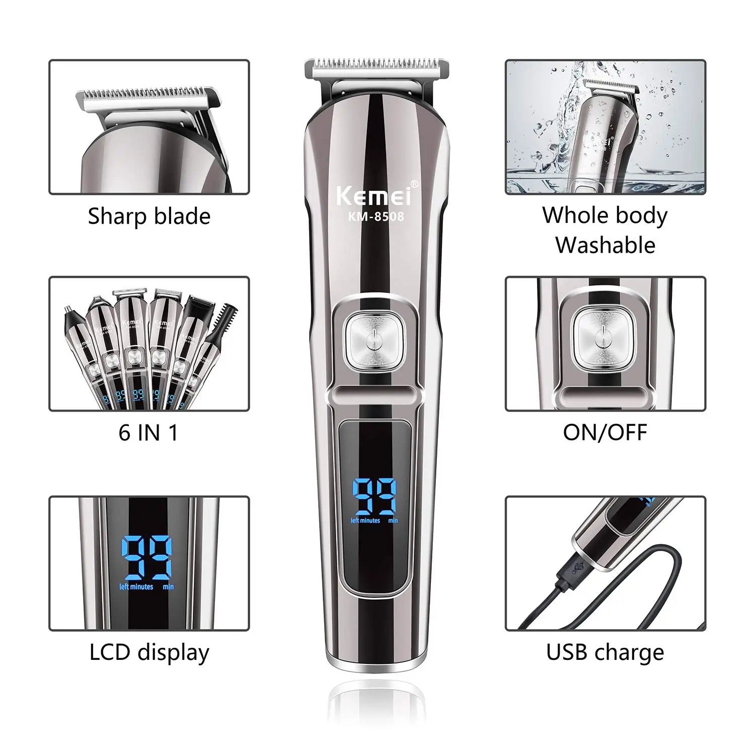 Recortadora de Barba y Cabello - Men'S Grooming Electric Trimmer reseña y precio